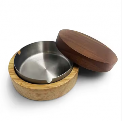 4 Pcs Wooden Ashtray 