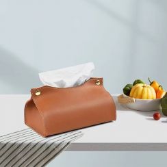 3 Pcs Modern Scandinavian Leather Tissue Box