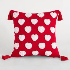 Heart Shaped Valentines Day Tufted Home Decor Pillow