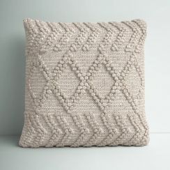 Embroidered Mixed Cotton Throw Pillow