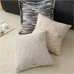 3 Pcs Jacquard Fabric Zip Sofa Decorative Cushion