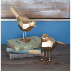 Faceted Bird 2 Piece Sculpture Set